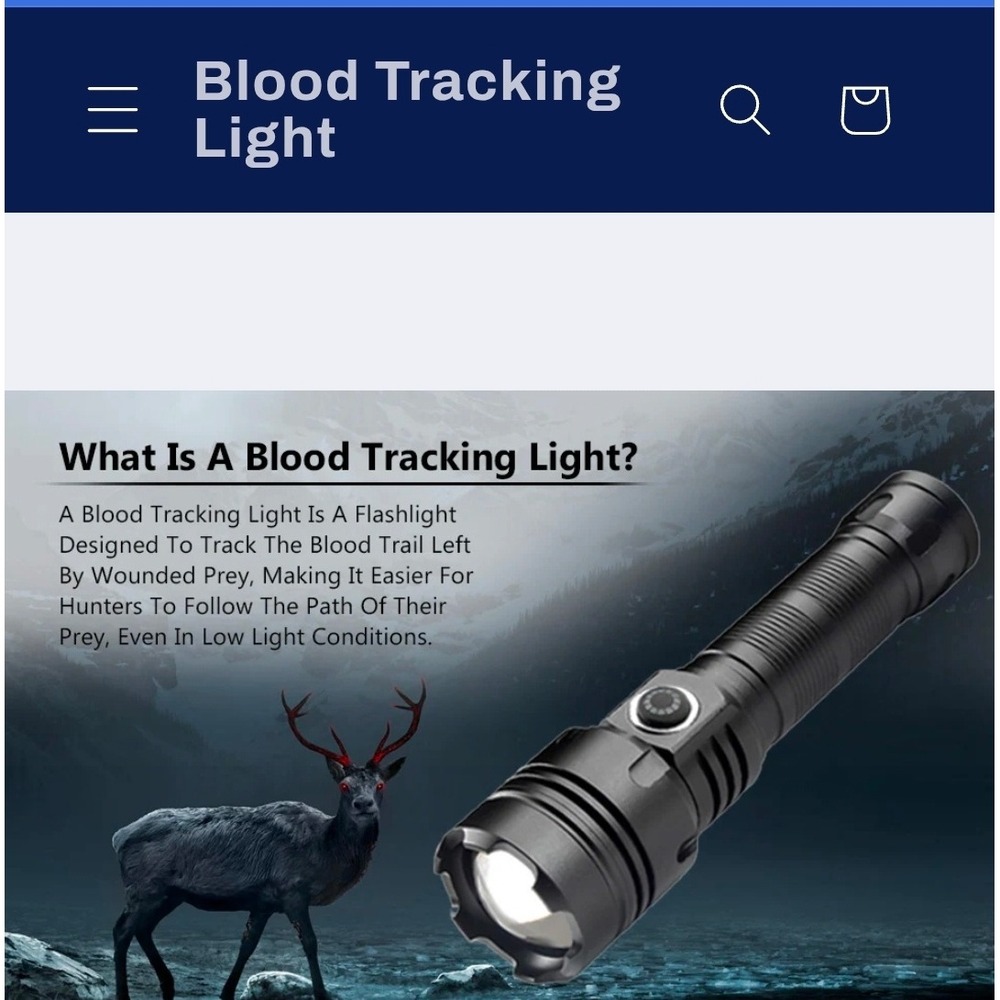 IODO Rechargeableā Blood Tracking Light 2000 Lumens Hunting Flashlight Black